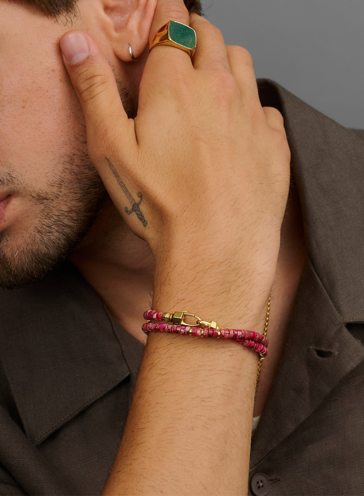 Red Howlite Heishi Wrap Bracelet